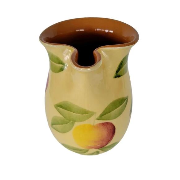Vintage Ceramiche Alfa Italy Yellow Fruit Pitcher Hand Painted Italian Pottery - Picture 6 of 10